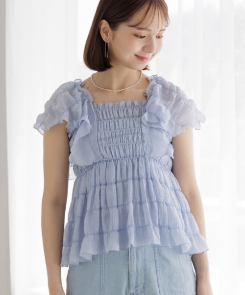 シアーパピヨンブラウス2（シャツ/ブラウス）｜flower（フラワー）