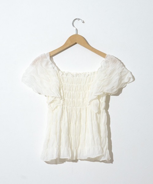 flower（フラワー）の「シアーパピヨンブラウス2（シャツ/ブラウス・レディース・ブルー/アイボリー/ブラウン/ピンク・FREE）」の10枚目の写真