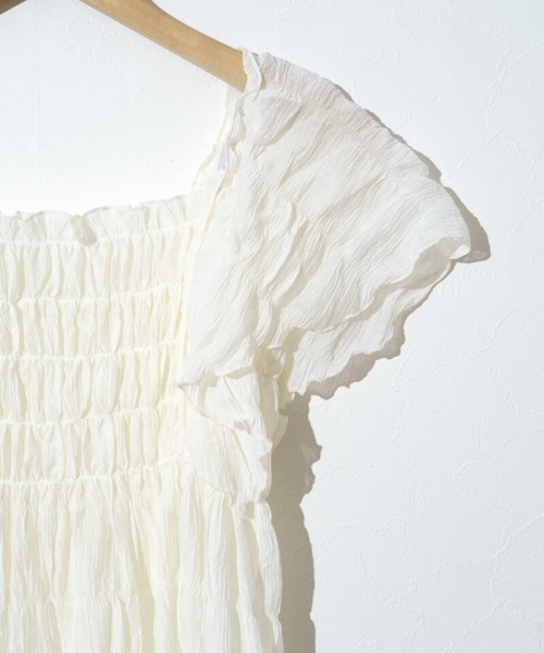 flower（フラワー）の「シアーパピヨンブラウス2（シャツ/ブラウス・レディース・ブルー/アイボリー/ブラウン/ピンク・FREE）」の12枚目の写真