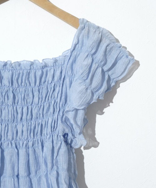 flower（フラワー）の「シアーパピヨンブラウス2（シャツ/ブラウス・レディース・ブルー/アイボリー/ブラウン/ピンク・FREE）」の16枚目の写真