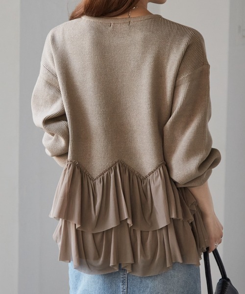 21aw 裾ドッキングニット 楽天市場】＼30%OFFクーポン配布中／ニット レディース トップス プル