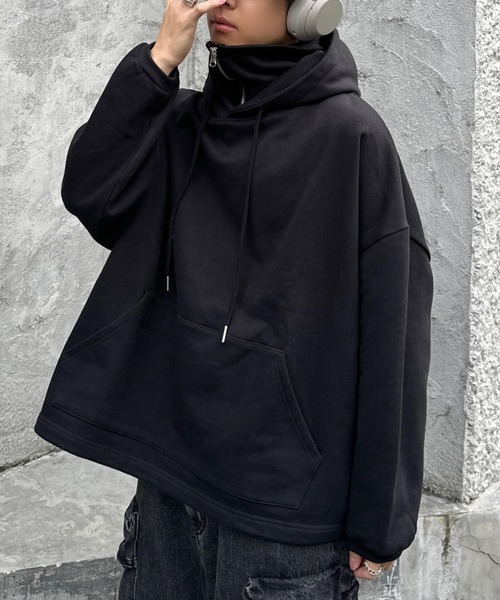GOMME ゴム Y2K gimmick hoodie ギミックパーカー ADAMASTE（アダマスト）の「high neck zip gimmick hoodie