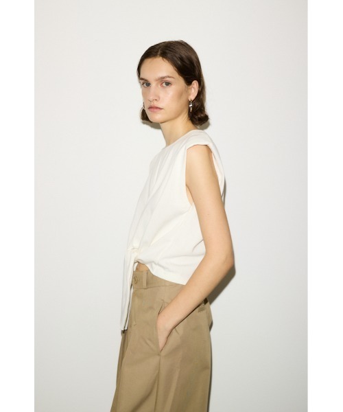 THROW by SLY(スローバイスライ)の「THROW PADDED TIE TOPS パディド タイ トップス(Tシャツ/カットソー・レディース・ブラック/ブラウン/ホワイト・FREE)」の10枚目の写真