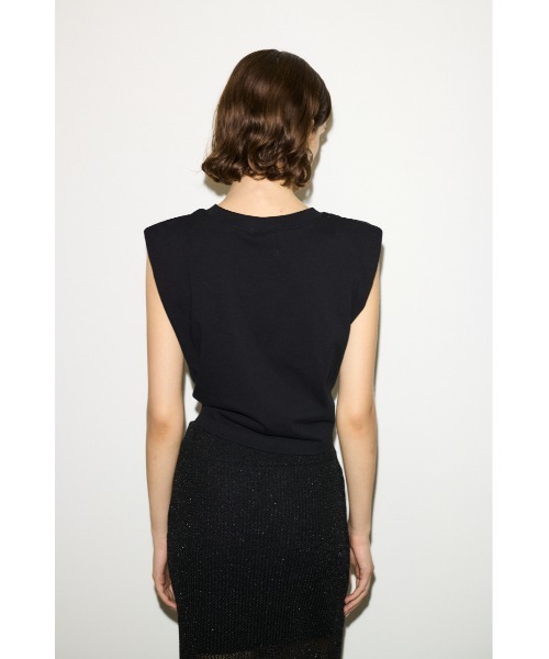 THROW by SLY(スローバイスライ)の「THROW PADDED TIE TOPS パディド タイ トップス(Tシャツ/カットソー・レディース・ブラック/ブラウン/ホワイト・FREE)」の4枚目の写真