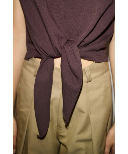THROW by SLY(スローバイスライ)の「THROW PADDED TIE TOPS パディド タイ トップス(Tシャツ/カットソー・レディース・ブラック/ブラウン/ホワイト・FREE)」の15枚目の写真