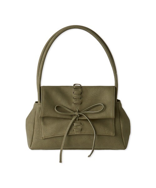 LILY BROWN（リリーブラウン）の「フロントシャーリングリボンバッグ（ハンドバッグ・レディース・カーキ/ピンク/シルバー・FREE）」の2枚目の写真