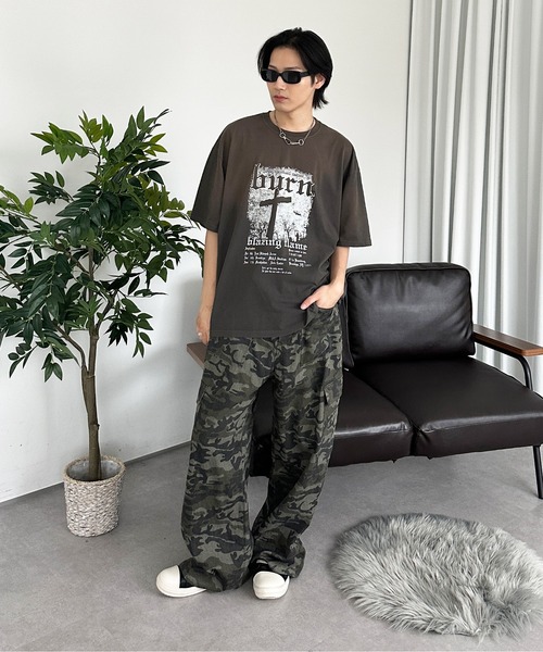 sedacle（セダクル）の「ブリーチ加工チャームT（Tシャツ/カットソー・メンズ・ブラック/グレー/ベージュ・SMALL/MEDIUM/LARGE）」の12枚目の写真