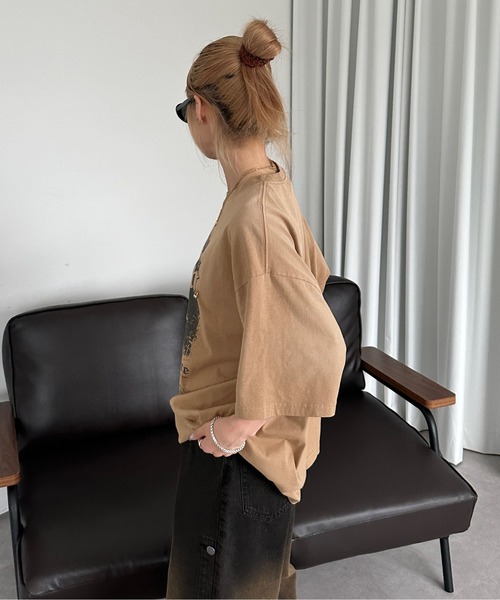 sedacle（セダクル）の「ブリーチ加工チャームT（Tシャツ/カットソー・メンズ・ブラック/グレー/ベージュ・SMALL/MEDIUM/LARGE）」の20枚目の写真