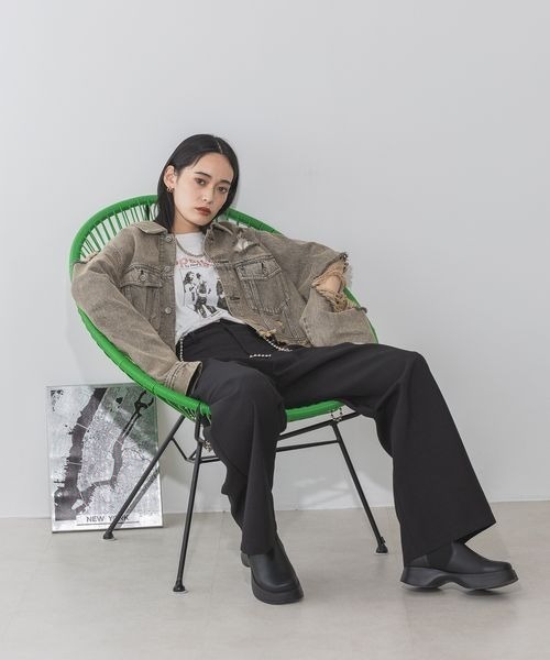 JEANASIS(ジーナシス)の「リブニットゴアブーツ/ 139290(パンプス・レディース・ホワイト系その他/ブラック・MEDIUM/LARGE)」の3枚目の写真