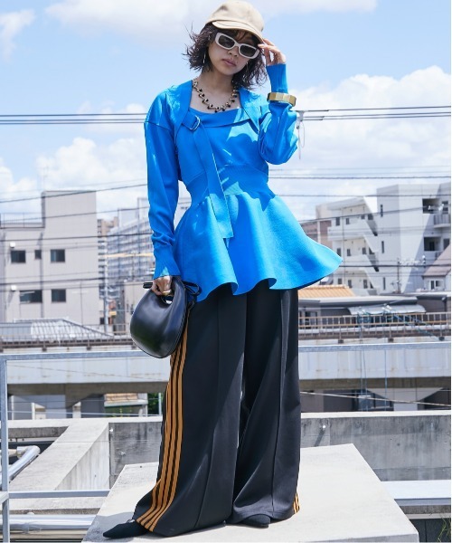 GEVS.(ジェイヴィス)の「 サイドライントラックパンツ <大きいサイズ有>GEVS.(その他パンツ・レディース・ブラック/グレー・M/L/LL/3L/4L/5L)」の16枚目の写真