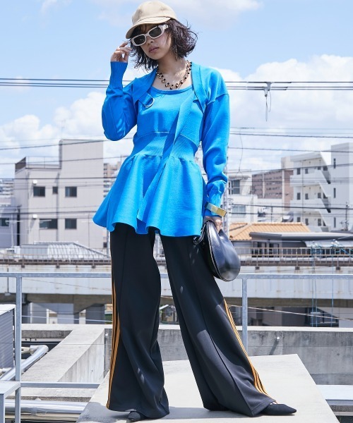 GEVS.(ジェイヴィス)の「 サイドライントラックパンツ <大きいサイズ有>GEVS.(その他パンツ・レディース・ブラック/グレー・M/L/LL/3L/4L/5L)」の14枚目の写真