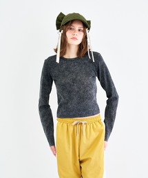 ANNA SUI NYC | ヴィンテージライクラインストーンロングスリーブＴシャツ(Tシャツ/カットソー)