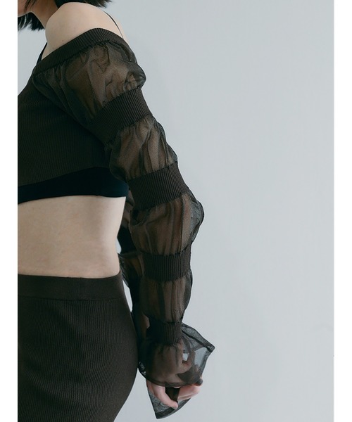 SORIN sheer lame rib top ウサギオンライン ソリン SORIN（ソリン