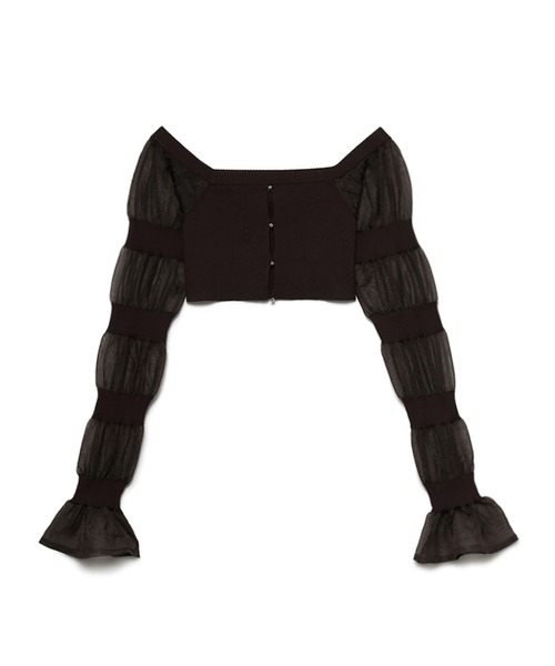 SORIN（ソリン　）の「Sheer Rib Cropped Top（ニット/セーター・レディース・ダークブラウン/ベージュ/ブラック・38）」の17枚目の写真