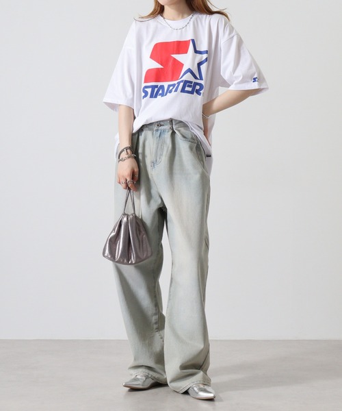 STARTER BLACK LABEL（スターターブラックレーベル）の「STARTER アイコンロゴプリント ビッグシルエットＴシャツ ABETTOR SELECTオリジナル（Tシャツ/カットソー・メンズ・ブラック/ホワイト/グリーン・M/L/XL）」の16枚目の写真