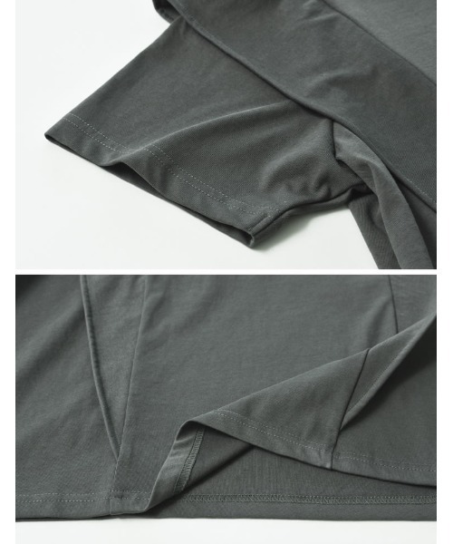 [夏の体型カバーに][接触冷感][UVカット][紫外線対策][二の腕カバー]天竺ラッフルショルダーＴシャツ