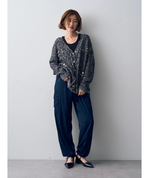 YECCA VECCA（イェッカヴェッカ）の「ラメツイードニットカーディガン（カーディガン/ボレロ・レディース・その他16/ライトベージュ・FREE）」の18枚目の写真