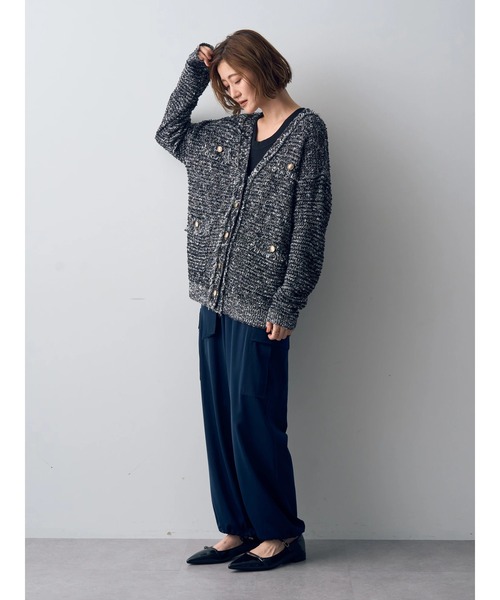 YECCA VECCA（イェッカヴェッカ）の「ラメツイードニットカーディガン（カーディガン/ボレロ・レディース・その他16/ライトベージュ・FREE）」の15枚目の写真