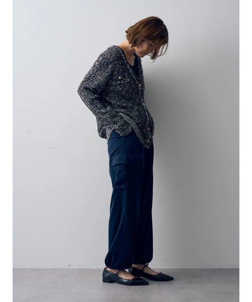 YECCA VECCA（イェッカヴェッカ）の「ラメツイードニットカーディガン（カーディガン/ボレロ・レディース・その他16/ライトベージュ・FREE）」の14枚目の写真