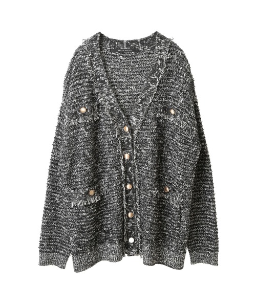 YECCA VECCA（イェッカヴェッカ）の「ラメツイードニットカーディガン（カーディガン/ボレロ・レディース・その他16/ライトベージュ・FREE）」の10枚目の写真