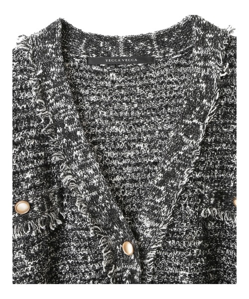YECCA VECCA（イェッカヴェッカ）の「ラメツイードニットカーディガン（カーディガン/ボレロ・レディース・その他16/ライトベージュ・FREE）」の8枚目の写真