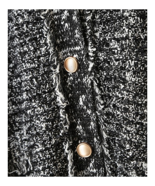 YECCA VECCA（イェッカヴェッカ）の「ラメツイードニットカーディガン（カーディガン/ボレロ・レディース・その他16/ライトベージュ・FREE）」の5枚目の写真