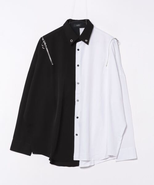 PSYNYXX（プシュニクス）の「PSYNYXX チェーンZIPシャツ（シャツ/ブラウス・メンズ・ブラック/ブラック×ホワイト・FREE）」の4枚目の写真