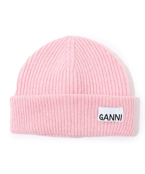 GANNI(ガニー)の「GANNI Light stuctured リブニットビーニー(ニットキャップ/ビーニー・レディース・ブラウン系その他/ライトピンク/ピンク・FREE)」の3枚目の写真