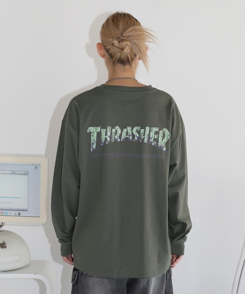 ⭐️美品‼️スラッシャー×ルーディーズコラボ TシャツV Kデザイン セール】THRASHER×MSG/スラッシャー 別注 ビンテージライク ワン
