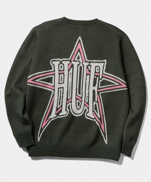 HUF（ハフ）の「GALACTIC JACQUARD SWEATER / HUF ニット セーター 長袖（ニット/セーター・メンズ・グリーン系その他/ブラック/グレー・SMALL/MEDIUM/LARGE/X-LARGE/XX-LARGE）」の12枚目の写真