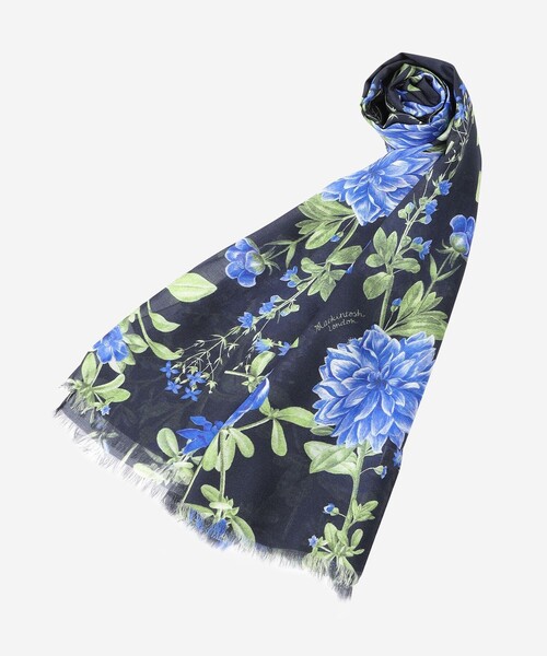 MACKINTOSH LONDON（マッキントッシュ ロンドン）の「ヴィンテージフラワーストール（ストール/ショール・レディース・イエロー/ネイビー・FREE）」の5枚目の写真