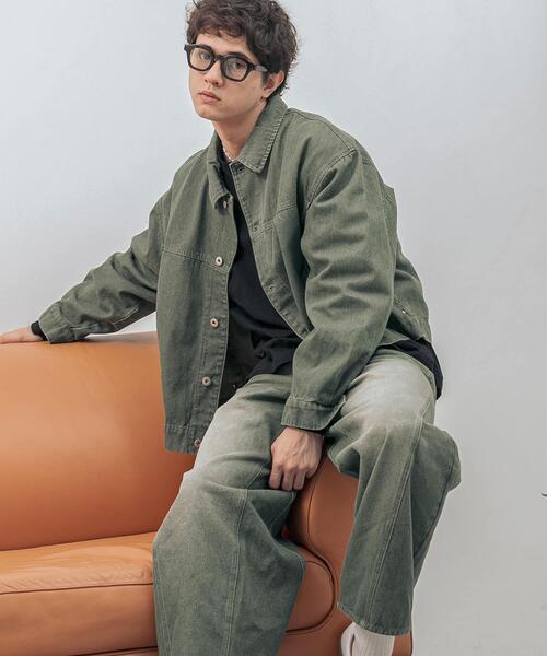 SENSE OF PLACE by URBAN RESEARCH（センスオブプレイスバイアーバンリサーチ）の「『セットアップ対応』ツイストデニムジャケット（デニムジャケット・メンズ・パープル/グリーン・MEDIUM/LARGE）」の2枚目の写真