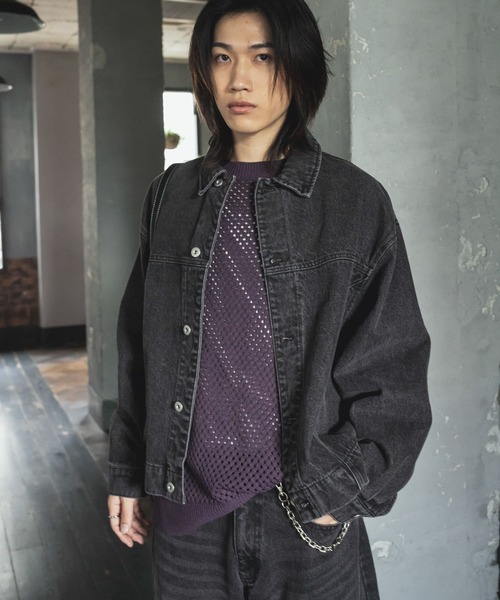 SENSE OF PLACE by URBAN RESEARCH（センスオブプレイスバイアーバンリサーチ）の「『セットアップ対応』ツイストデニムジャケット（デニムジャケット・メンズ・パープル/グリーン・MEDIUM/LARGE）」の12枚目の写真