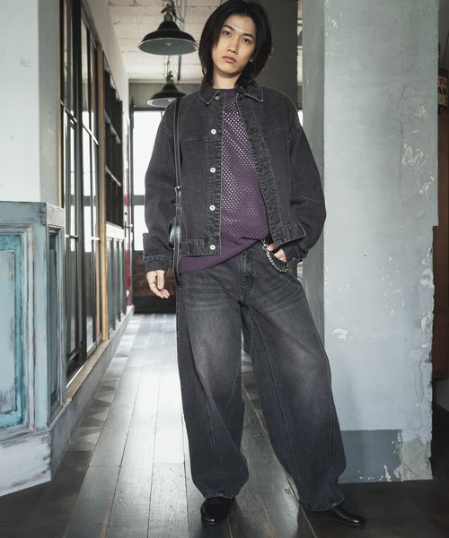 SENSE OF PLACE by URBAN RESEARCH（センスオブプレイスバイアーバンリサーチ）の「『セットアップ対応』ツイストデニムジャケット（デニムジャケット・メンズ・パープル/グリーン・MEDIUM/LARGE）」の10枚目の写真