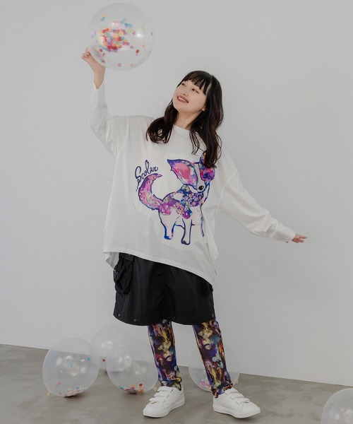 ScoLar(スカラー)の「143626:花・アート・アニマル 3柄展開ラメニットソーレギンス(レギンス/スパッツ・レディース・ネイビー/ブラック/グレー・M)」の13枚目の写真