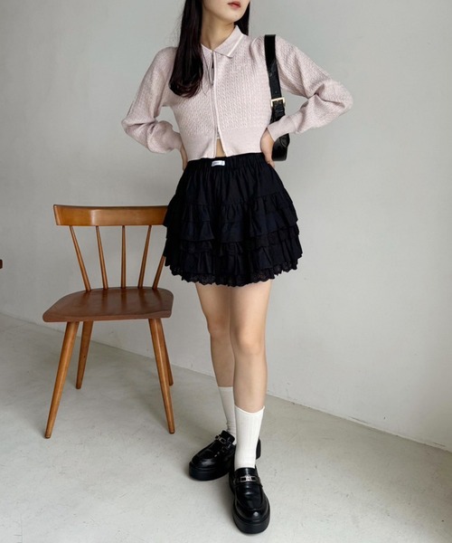 【未使用級♡着用1回】エリザベッタフランキ　ジップアップニットブルゾン　38 Ada. ブルゾン アウター ポケット付き ジップ ニット レディース