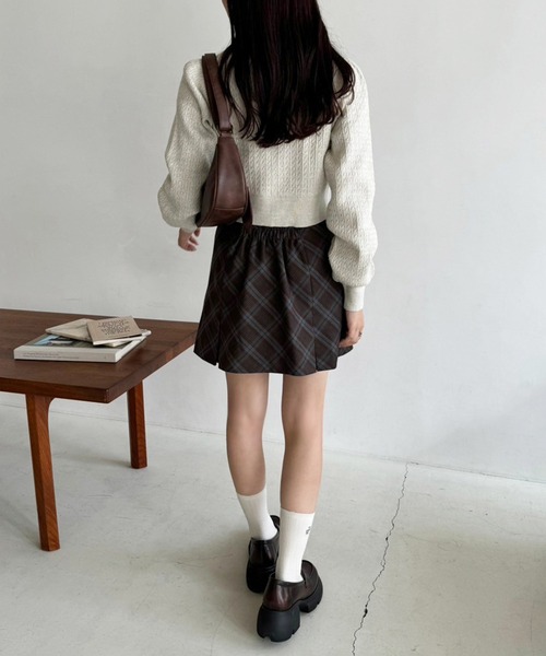 セール】ワンポイント刺繍ダブルジップラメニット（ニット/セーター