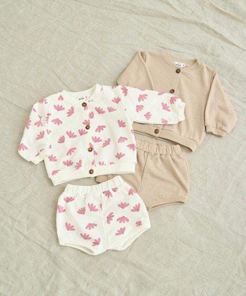 pairmanon（ペアマノン）の「【ベビー】裏毛 ブルゾン風 セットアップ（その他ベビーウェア・キッズ・ブラウン/ベージュ/ホワイト系その他/ブラック系その他・70/80）」の2枚目の写真