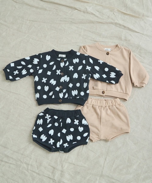 pairmanon（ペアマノン）の「【ベビー】裏毛 ブルゾン風 セットアップ（その他ベビーウェア・キッズ・ブラウン/ベージュ/ホワイト系その他/ブラック系その他・70/80）」の3枚目の写真