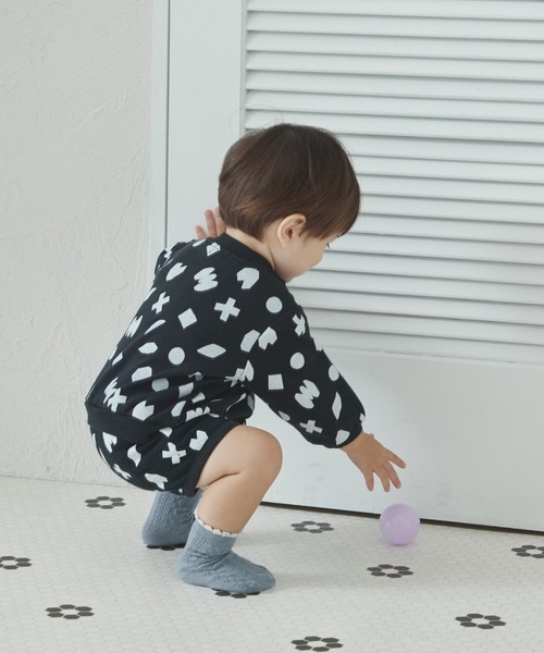 pairmanon（ペアマノン）の「【ベビー】裏毛 ブルゾン風 セットアップ（その他ベビーウェア・キッズ・ブラウン/ベージュ/ホワイト系その他/ブラック系その他・70/80）」の6枚目の写真