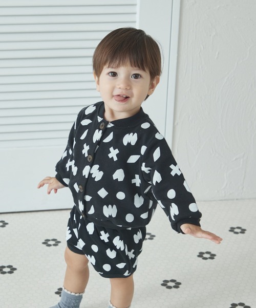 pairmanon（ペアマノン）の「【ベビー】裏毛 ブルゾン風 セットアップ（その他ベビーウェア・キッズ・ブラウン/ベージュ/ホワイト系その他/ブラック系その他・70/80）」の5枚目の写真