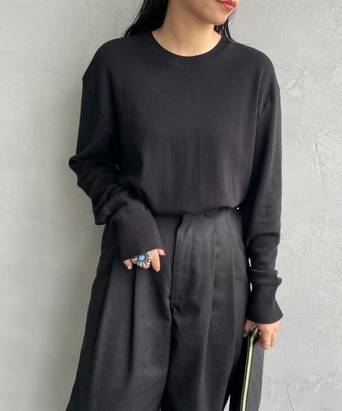 gicipi（ジチピ）の「[GICIPI/ジチピ] LUPO クルーネックコットンニットソー（ニット/セーター・レディース・ブラック系その他/ホワイト/ブラック/グレー系その他・5/4）」の22枚目の写真