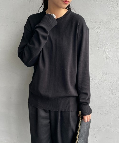 gicipi（ジチピ）の「[GICIPI/ジチピ] LUPO クルーネックコットンニットソー（ニット/セーター・レディース・ブラック系その他/ホワイト/ブラック/グレー系その他・5/4）」の15枚目の写真