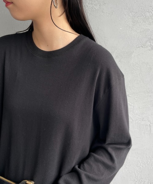 gicipi（ジチピ）の「[GICIPI/ジチピ] LUPO クルーネックコットンニットソー（ニット/セーター・レディース・ブラック系その他/ホワイト/ブラック/グレー系その他・5/4）」の18枚目の写真