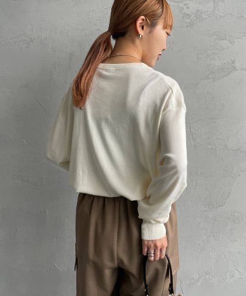 gicipi（ジチピ）の「[GICIPI/ジチピ] LUPO クルーネックコットンニットソー（ニット/セーター・レディース・ブラック系その他/ホワイト/ブラック/グレー系その他・5/4）」の7枚目の写真