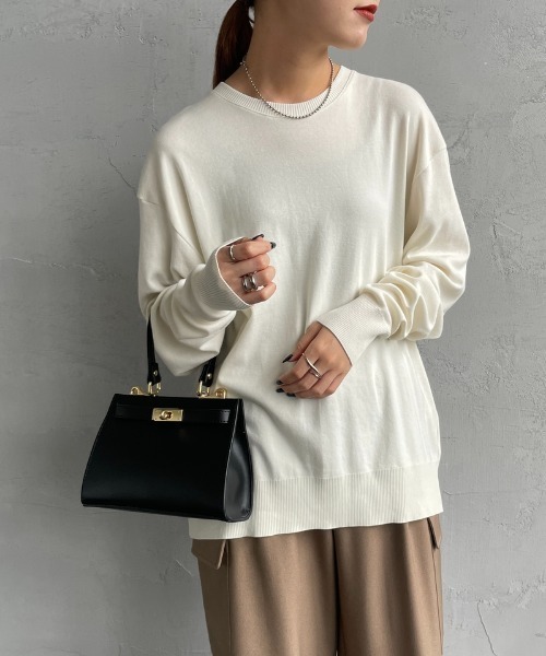 gicipi（ジチピ）の「[GICIPI/ジチピ] LUPO クルーネックコットンニットソー（ニット/セーター・レディース・ブラック系その他/ホワイト/ブラック/グレー系その他・5/4）」の10枚目の写真