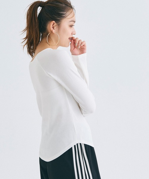 coca(coca)(コカ)の「【WEB限定セール】ラグランスリーブ リブトップス(Tシャツ/カットソー・レディース・B/ブラック/ホワイト/A・S/XL/L/M)」の10枚目の写真