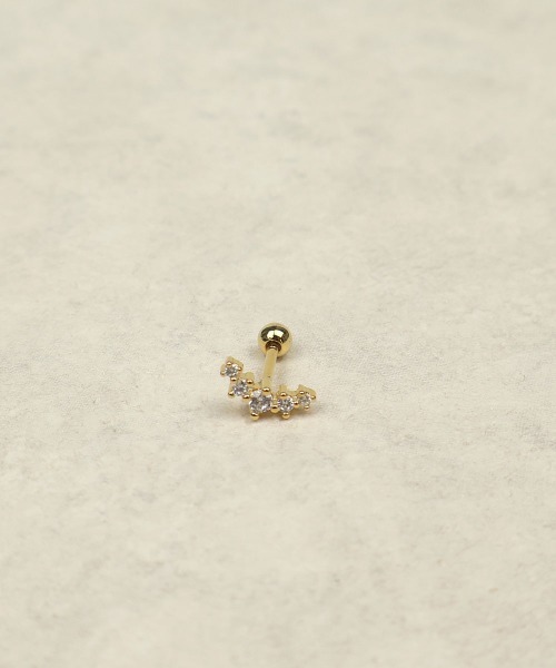 セール】【金属アレルギー対応】 5連 キュービック ピアス（片耳