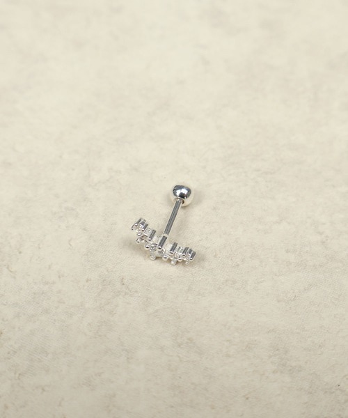 セール】【金属アレルギー対応】 5連 キュービック ピアス（片耳