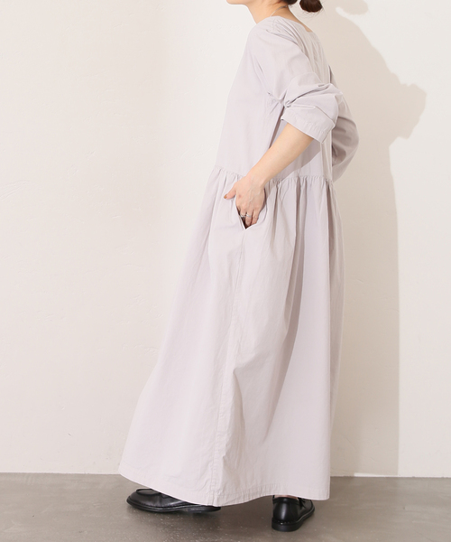 ワンピース [ARMENI POPLIN BOAT NECK LONG PULLOVER ワンピース [ARMENI POPLIN BOAT NECK LONG PULLOVER ARMENI POPLIN